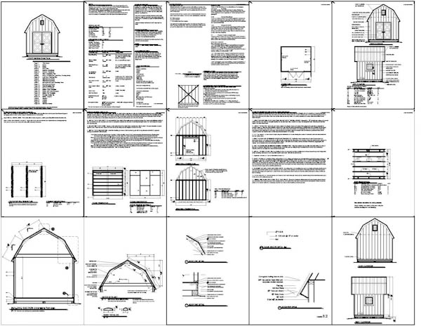 GAMBREL SHED PLANS TWELVE X TWENTY PLANS VESSEL STABLE PLANS