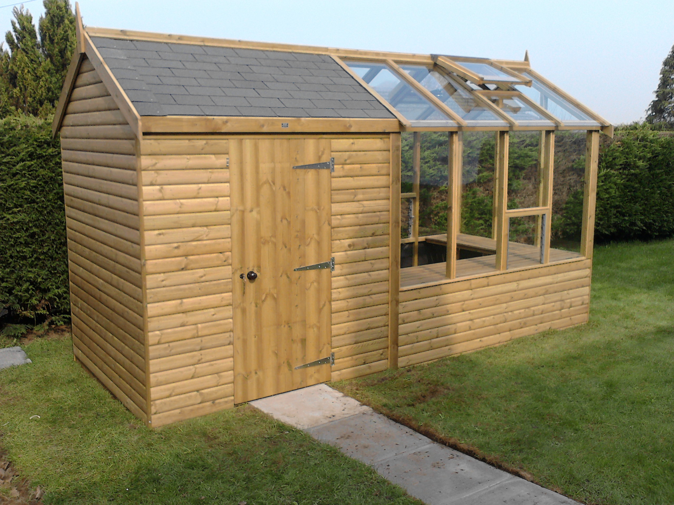 Garden Shed with Greenhouse Attached