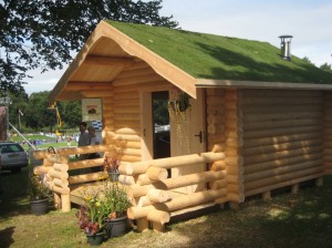 log cabins garden
