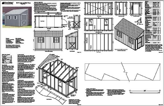 10 X 24 Lean to Storage Shed Plans